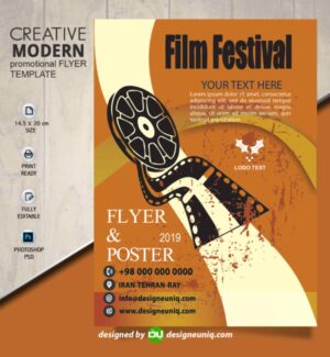 تراکت و پوستر تبلیغاتی ویژه برگزاری فستیوال فیلم و عکاسی لایه باز
